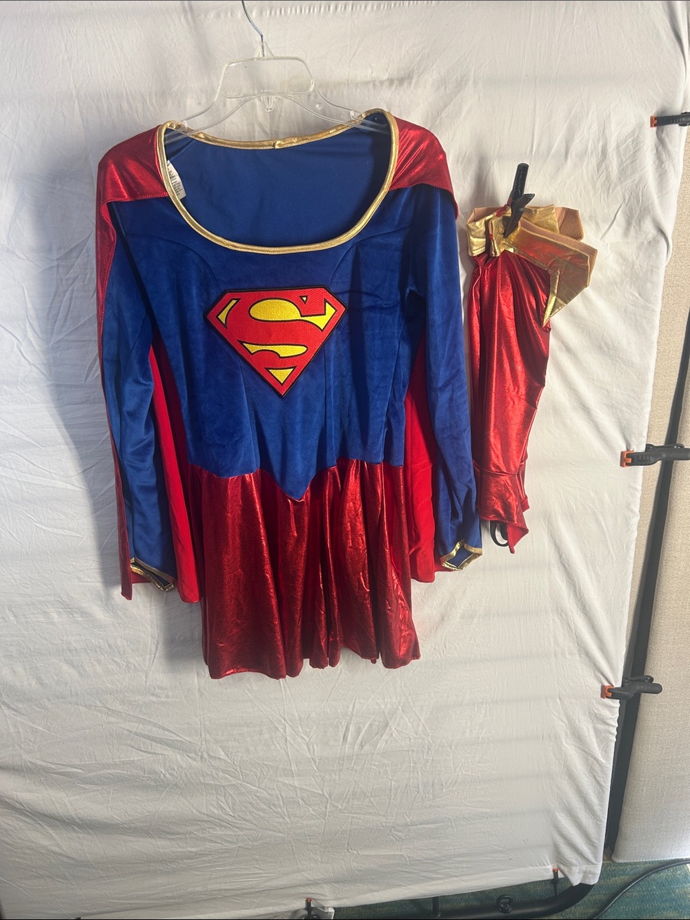 Supergirl women’s Costume Dress with Cape - Blue & Red